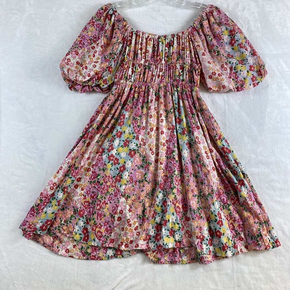 NWT‎ Angie Mini Dress Women Sz S Colorful Floral Cottagecore - Picture 4 of 8
